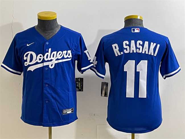Youth Los Angeles Dodgers #11 Roki Sasaki Royal Cool Base Stitched Jersey->mlb youth jerseys->MLB Jersey